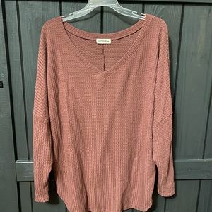 Comfy waffle sweater